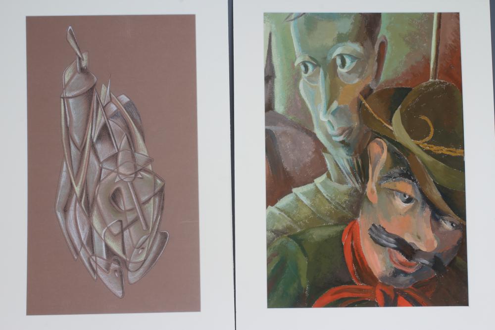 IRIS HARDCASTLE (c.1919-2013) Abstract Forms, pencil and coloured chalks, 22" x 12 1/2", together Image