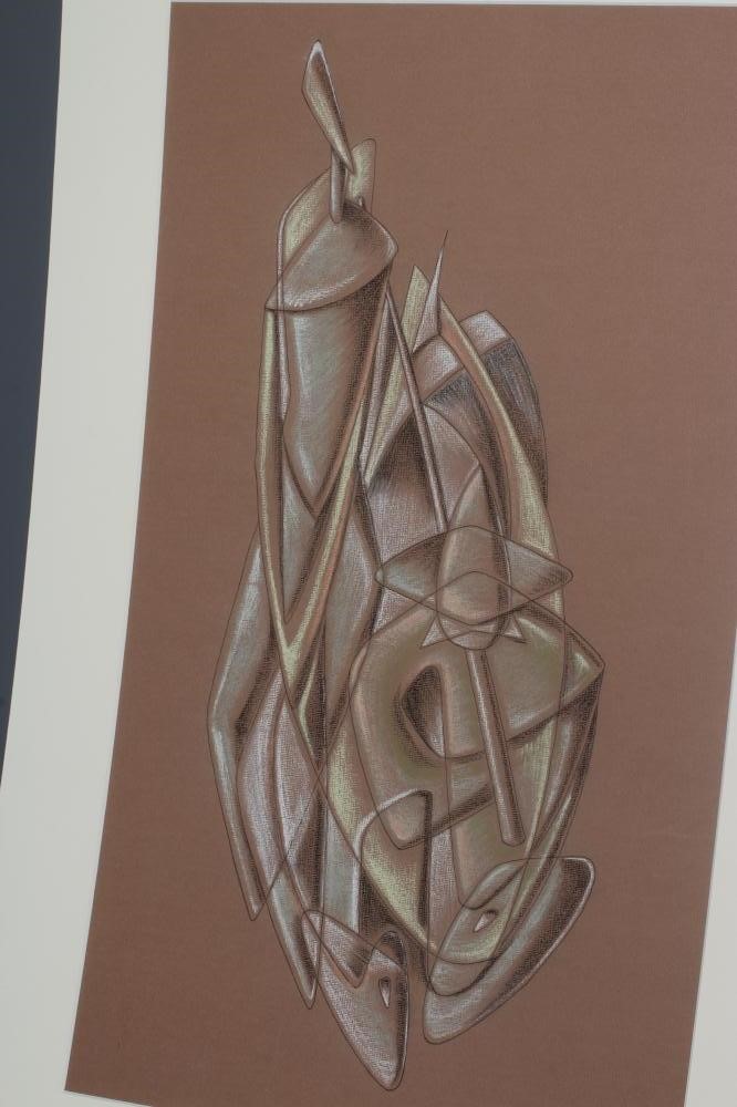 IRIS HARDCASTLE (c.1919-2013) Abstract Forms, pencil and coloured chalks, 22" x 12 1/2", together Image