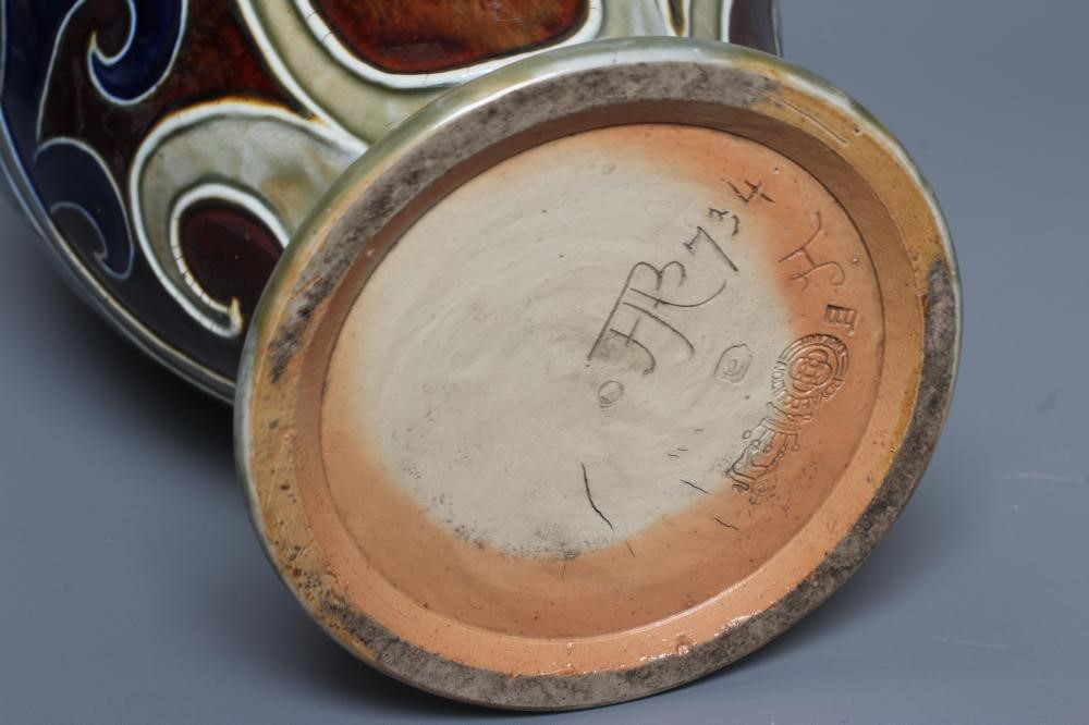 A ROYAL DOULTON STONEWARE VASE BY FRANK BUTLER Image