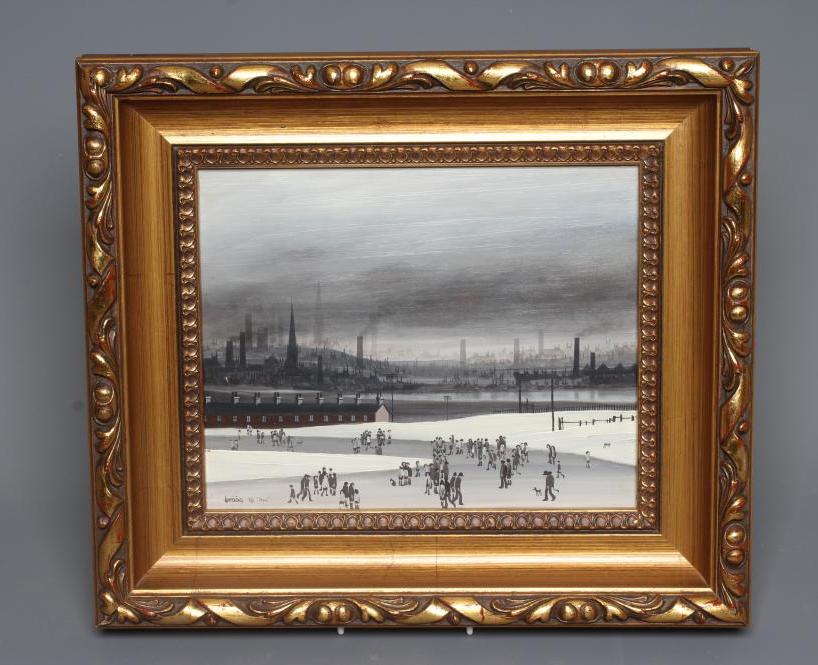 BRIAN SHIELDS "BRAAQ" (1951-1997) Winter Industrial Landscape Image