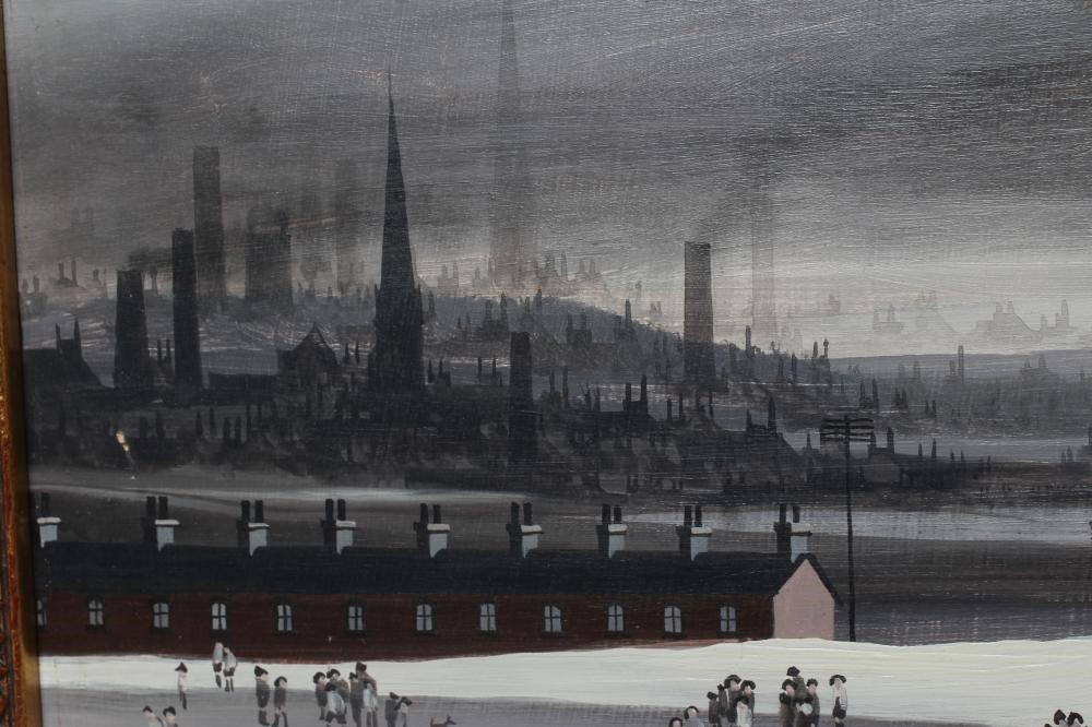 BRIAN SHIELDS "BRAAQ" (1951-1997) Winter Industrial Landscape Image