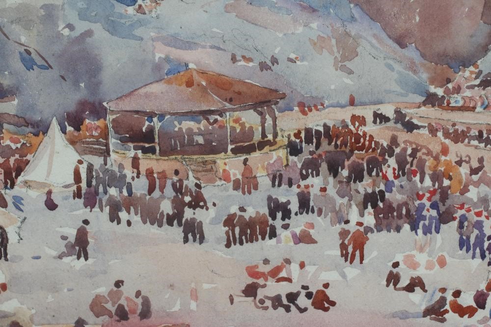 FRED LAWSON (1888-1968) Bandstand at a Country Fair Image
