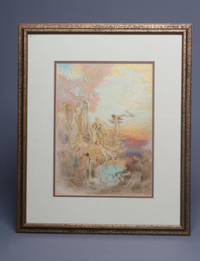 WILLIAM SHACKLETON (1872-1933) Sirens, signed lower right and dated '25, mixed media, 12 3/4" x 9 Image