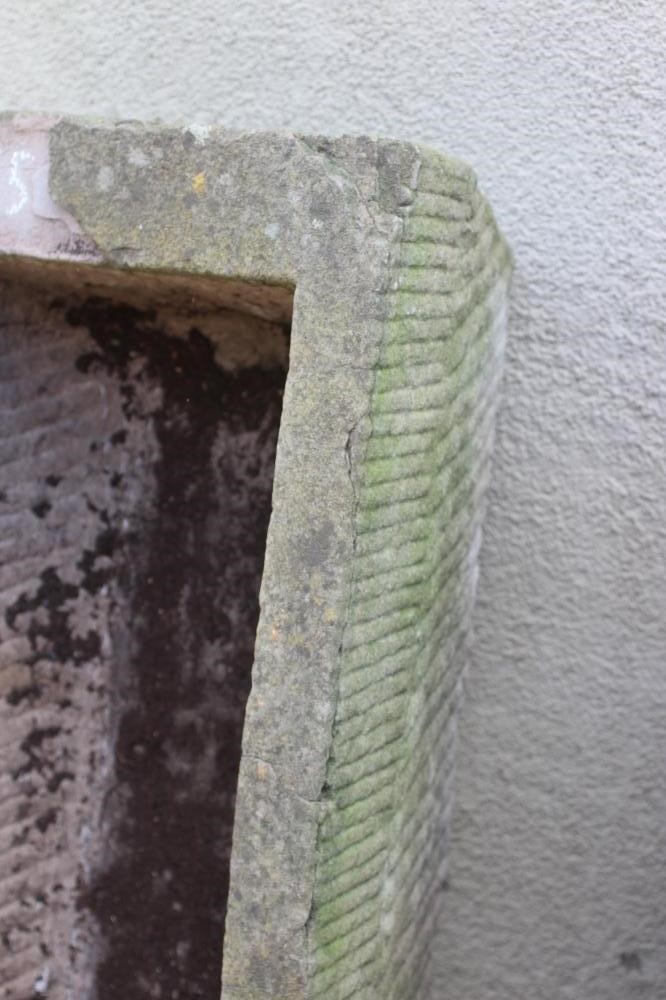 A LARGE SANDSTONE TROUGH of oblong tapering form, well cut, 127" w x 20" d x 12" h (Est. plus 24% Image