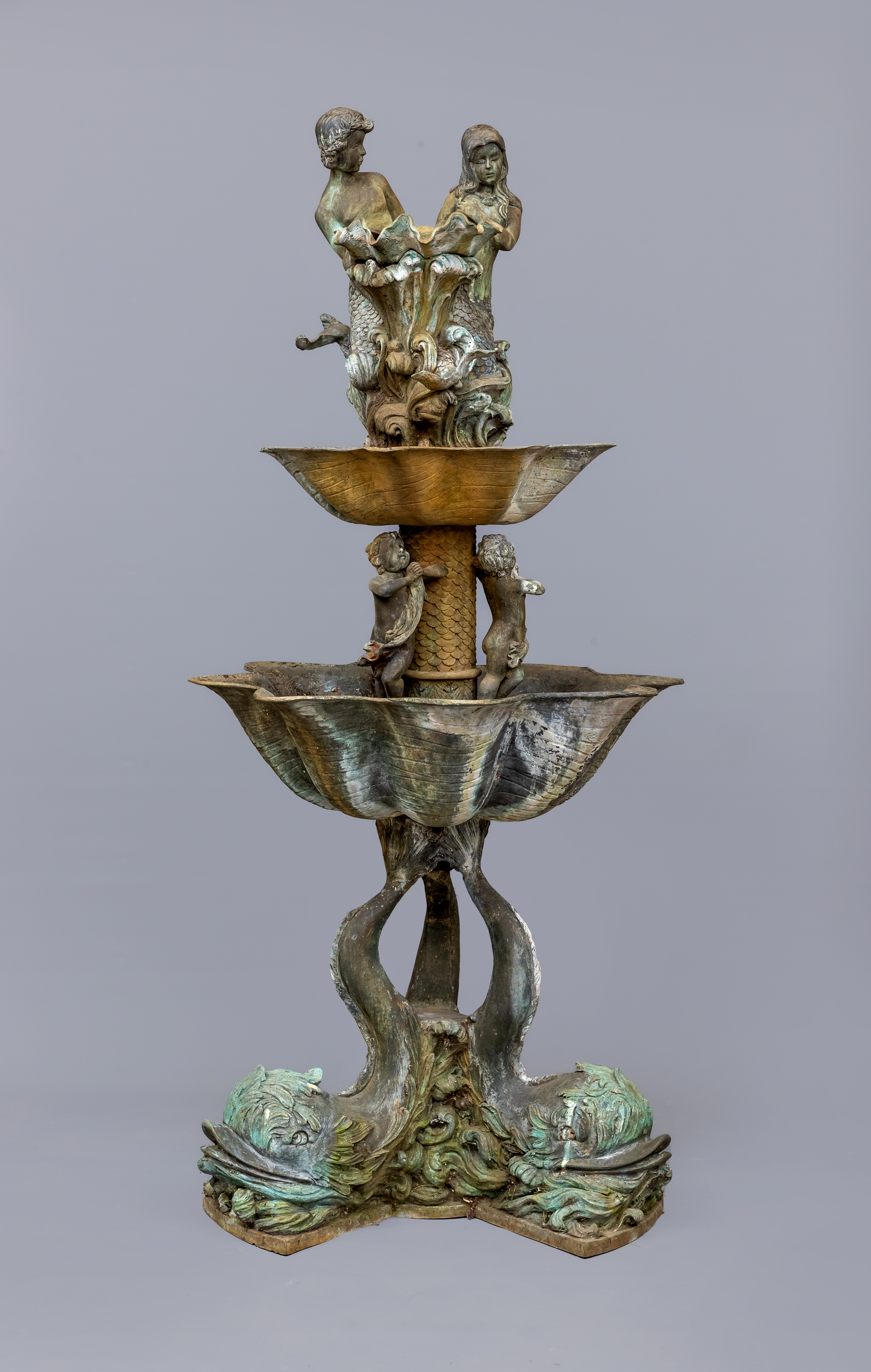 A CAST METAL GARDEN FOUNTAIN Image