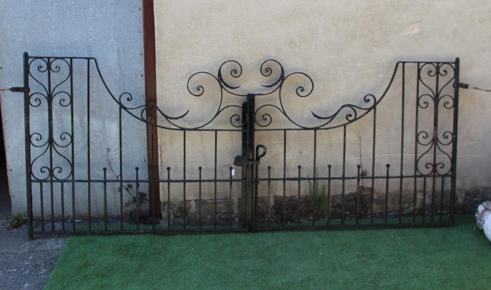 A PAIR OF IRONWORK ENTRANCE GATES Image