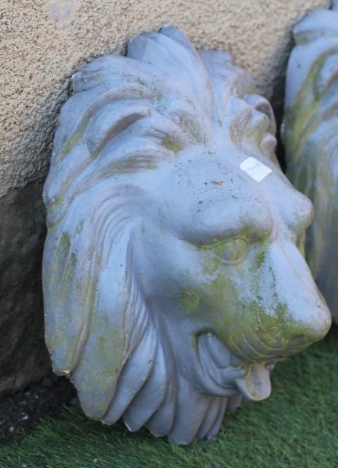 A PAINTED LEAD LION MASK WALL FOUNTAIN HEAD, 20th century, 13 1/2" w x 15" h (Est. plus 24% premium Image