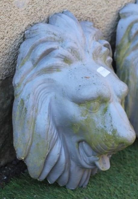 A PAINTED LEAD LION MASK WALL FOUNTAIN HEAD, 20th century, 13 1/2" w x 15" h (Est. plus 24% premium Image