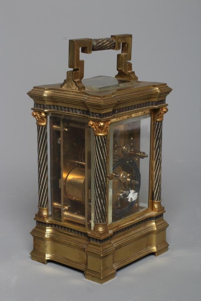 A GILDED BRASS CARRIAGE CLOCK Image