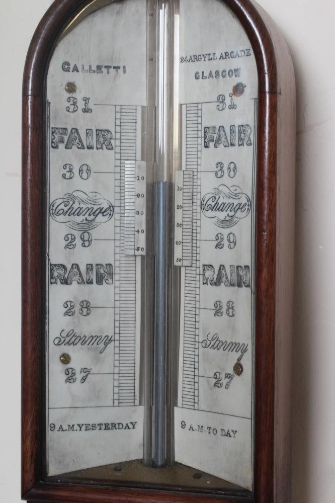 A MAHOGANY STICK BAROMETER BY GALLETTI GLASGOW Image
