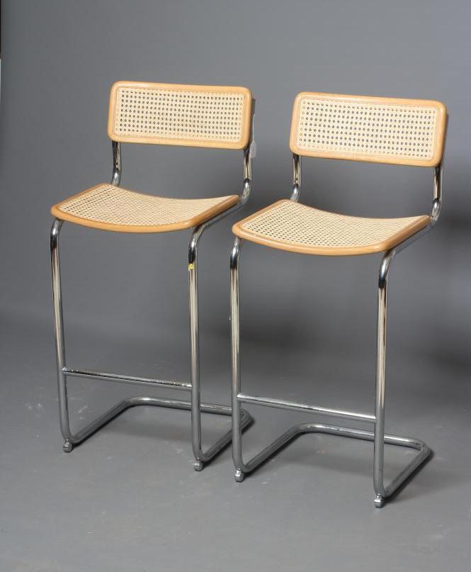 AFTER MARCEL BRUER - A PAIR OF CESCA BAR COUNTER STOOLS Image
