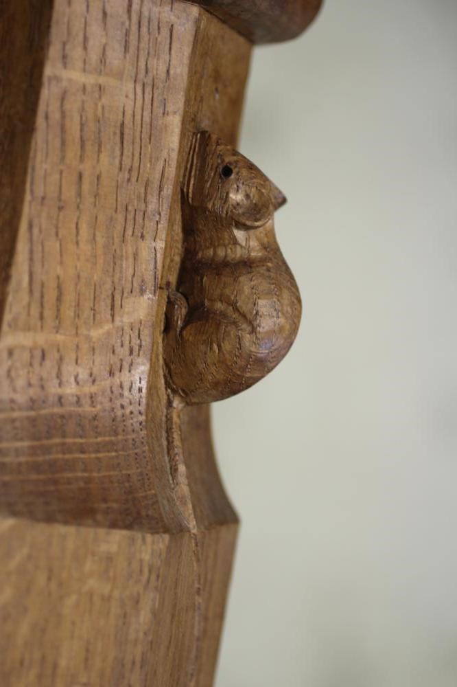 A ROBERT THOMPSON ADZED OAK DINING TABLE Image