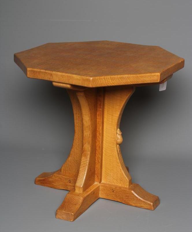 A ROBERT THOMPSON ADZED OAK COFFEE TABLE Image