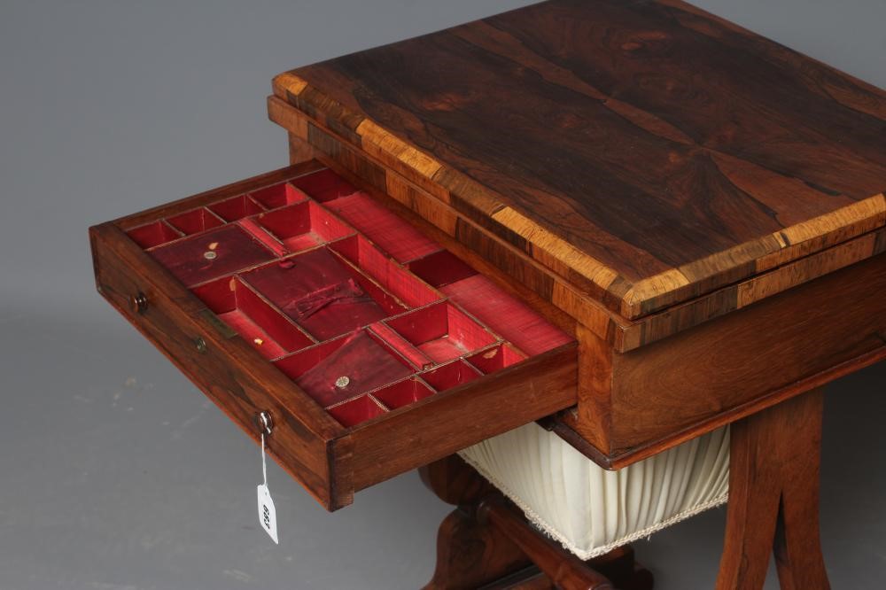 A VICTORIAN ROSEWOOD GAMES/WORKTABLE Image
