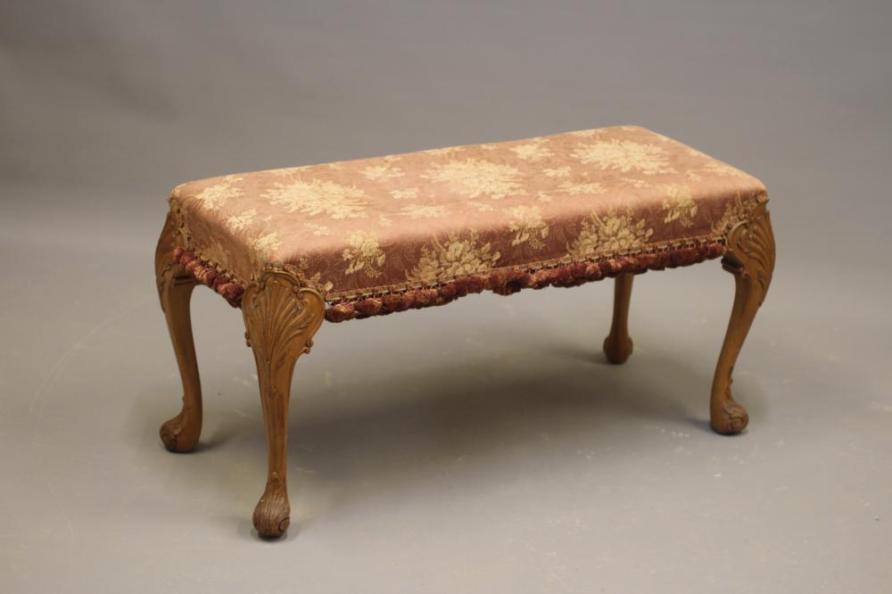 A MAHOGANY FRAMED DUET STOOL Image