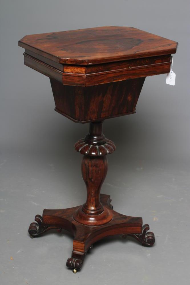 A VICTORIAN ROSEWOOD WORKTABLE Image
