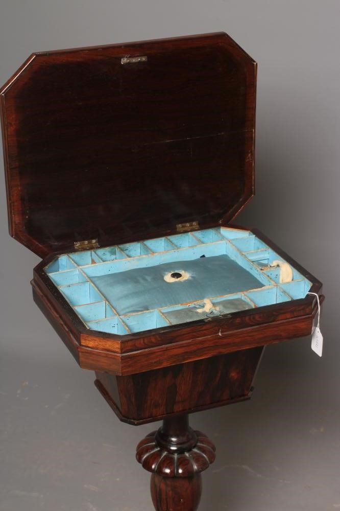 A VICTORIAN ROSEWOOD WORKTABLE Image