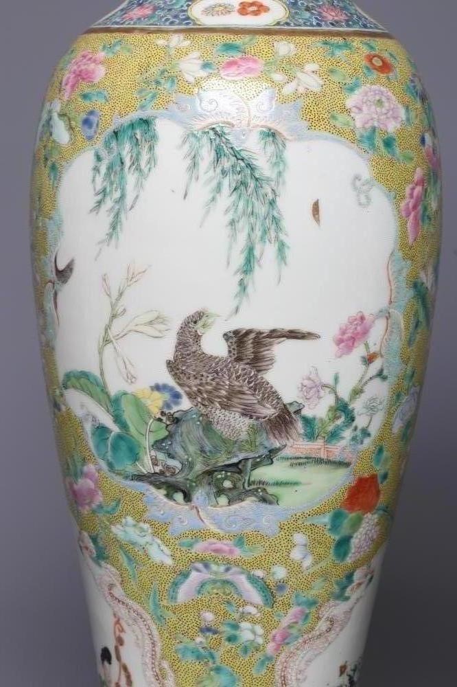 A PAIR OF CHINESE PORCELAIN VASES of slender inverted baluster form Image