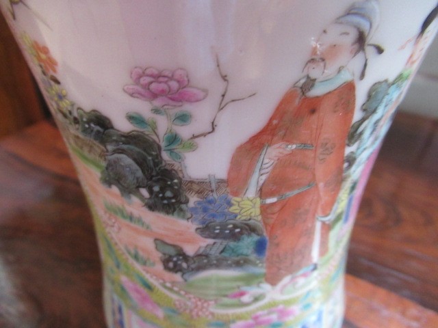 A PAIR OF CHINESE PORCELAIN VASES of slender inverted baluster form Image