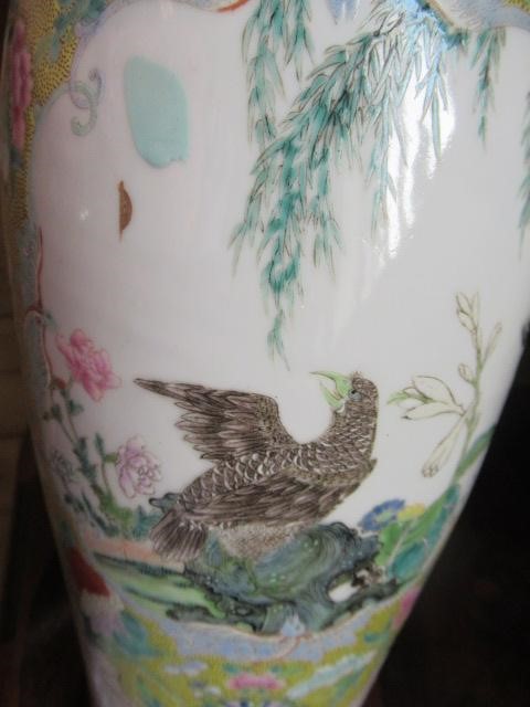 A PAIR OF CHINESE PORCELAIN VASES of slender inverted baluster form Image