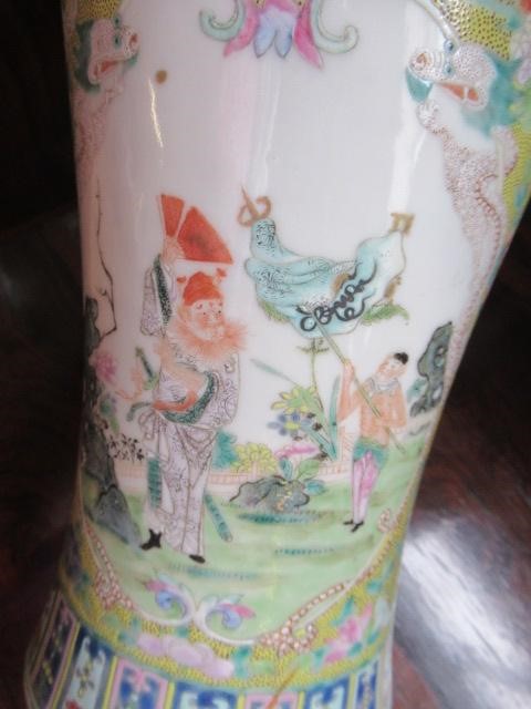 A PAIR OF CHINESE PORCELAIN VASES of slender inverted baluster form Image