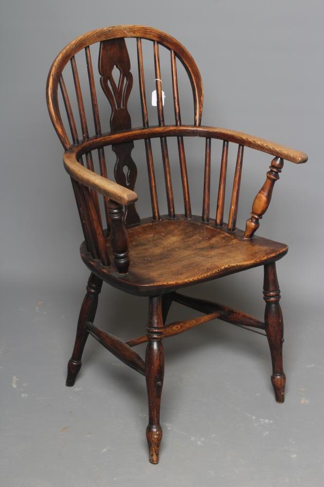 AN ASH AND ELM WINDSOR ARMCHAIR Image