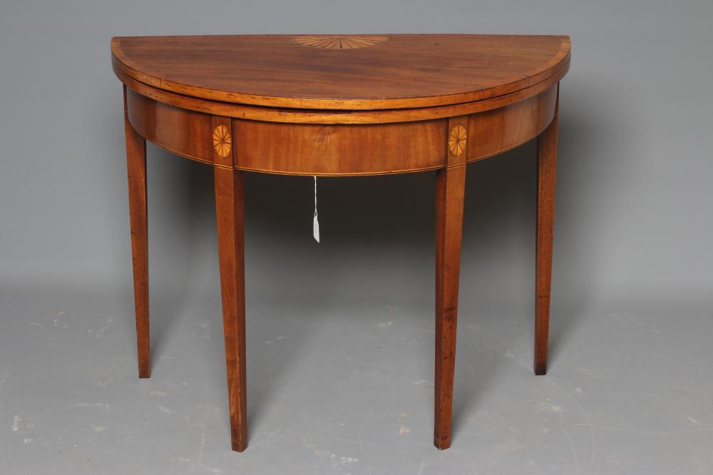 A GEORGIAN MAHOGANY FOLDING CARD TABLE Image