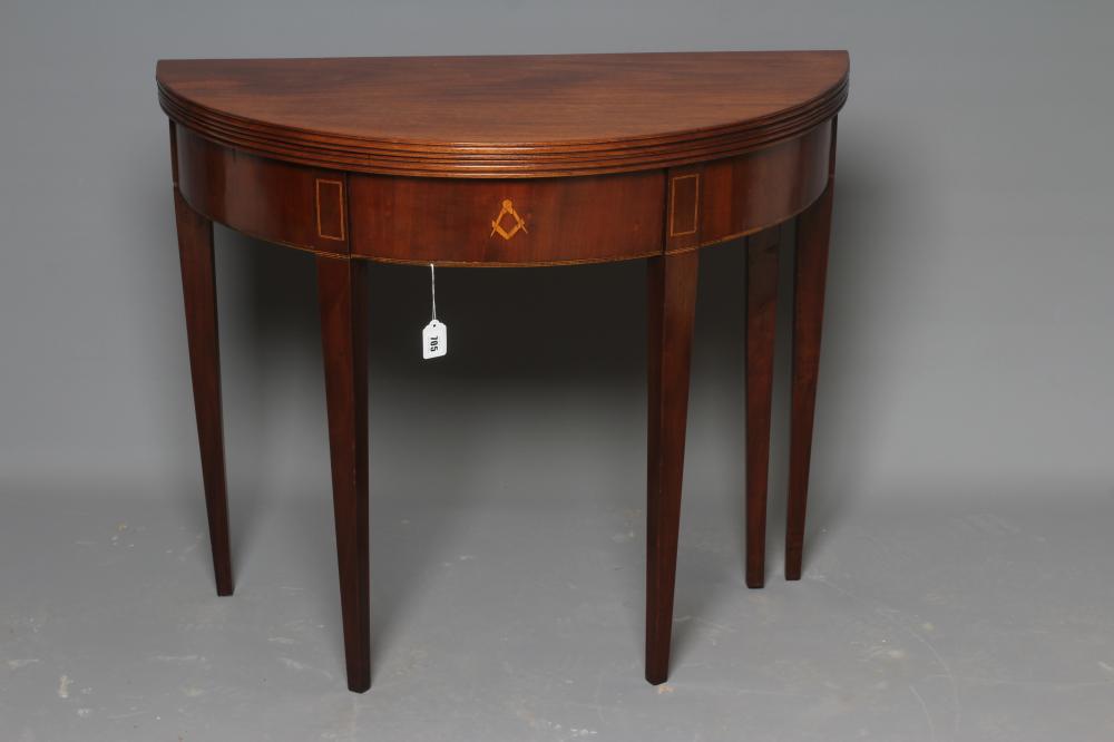 MASONIC INTEREST - A GEORGIAN MAHOGANY FOLDING TEA TABLE Image