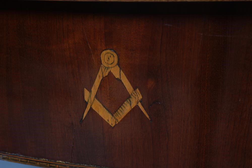 MASONIC INTEREST - A GEORGIAN MAHOGANY FOLDING TEA TABLE Image