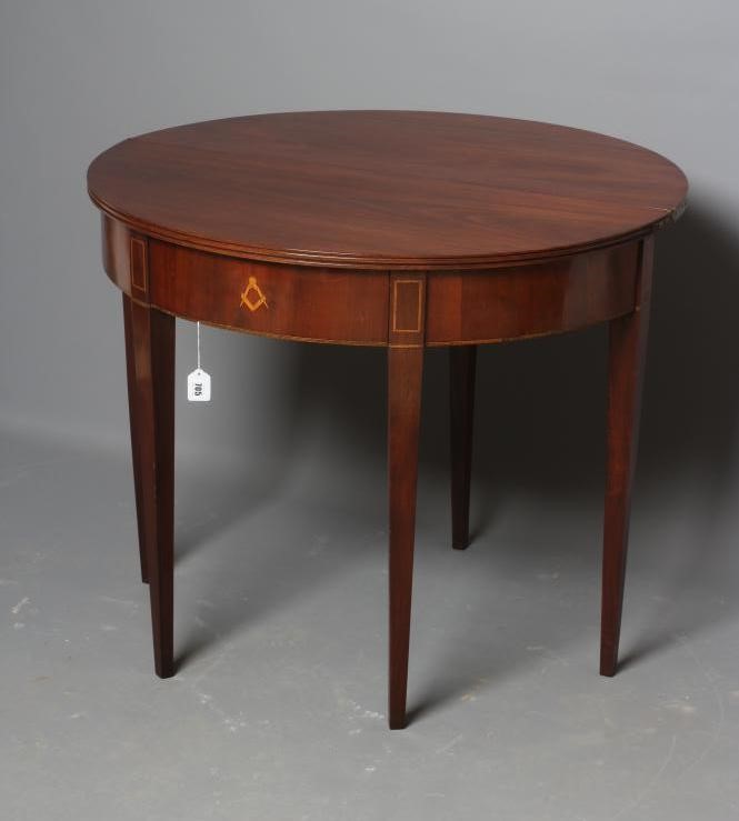 MASONIC INTEREST - A GEORGIAN MAHOGANY FOLDING TEA TABLE Image