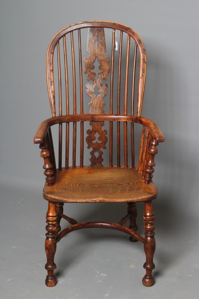 A YEW WOOD WINDSOR ARMCHAIR Image