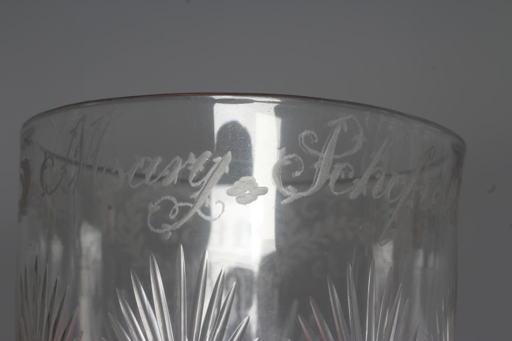 AN EARLY VICTORIAN GLASS TUMBLER of plain cylindrical form Image
