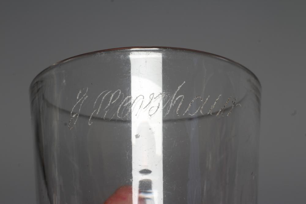 AN EARLY VICTORIAN GLASS TUMBLER of plain cylindrical form Image