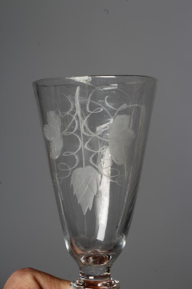 EIGHT GEORGIAN GLASSES including two wrythen fluted conical small ales Image