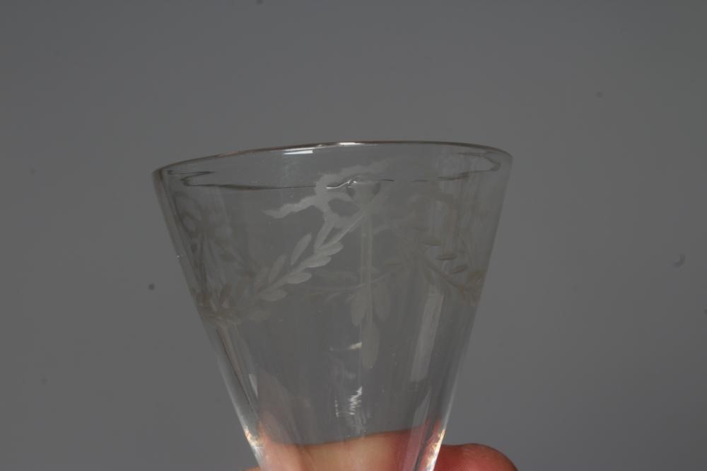 EIGHT GEORGIAN GLASSES including two wrythen fluted conical small ales Image