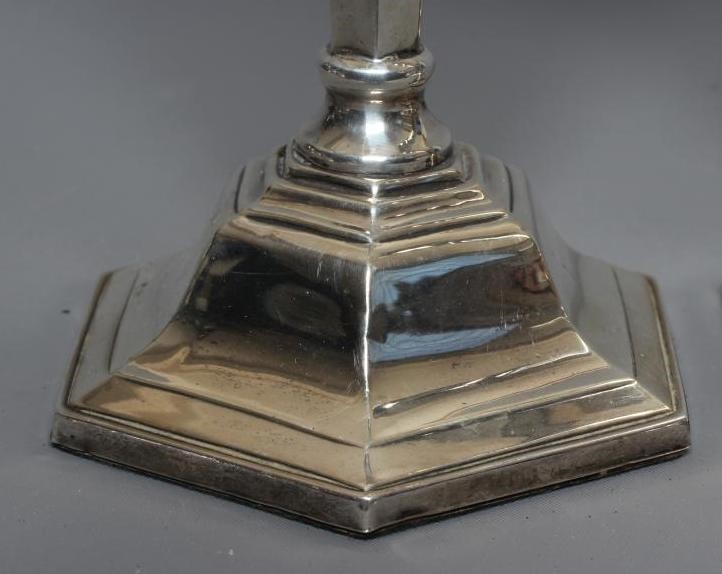 A PAIR OF ELIZABETH II SILVER CANDLESTICKS by Sanders & Mackenzie Image
