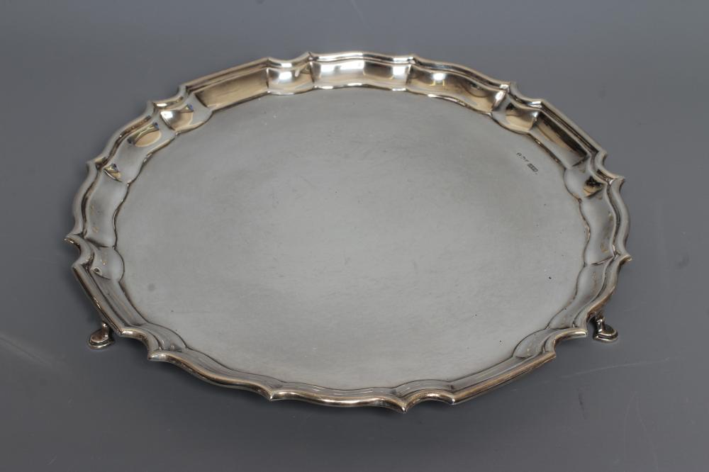 A GEORGE VI SILVER SALVER by Deakin (Silversmiths) Ltd. Image