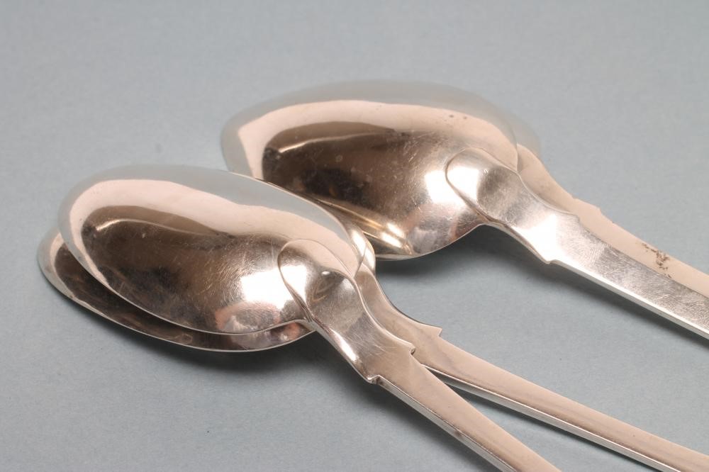*A PAIR OF GEORGE IV SILVER TABLESPOONS Image