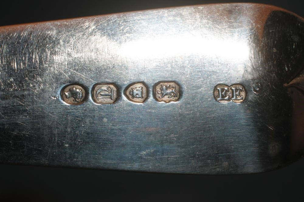 *A PAIR OF GEORGE IV SILVER TABLESPOONS Image