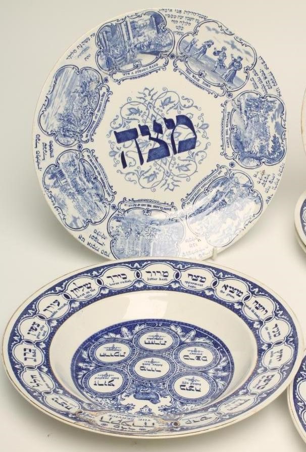 FOUR RIDGWAYS EARTHENWARE "PASSOVER SEDAR" PLATES Image