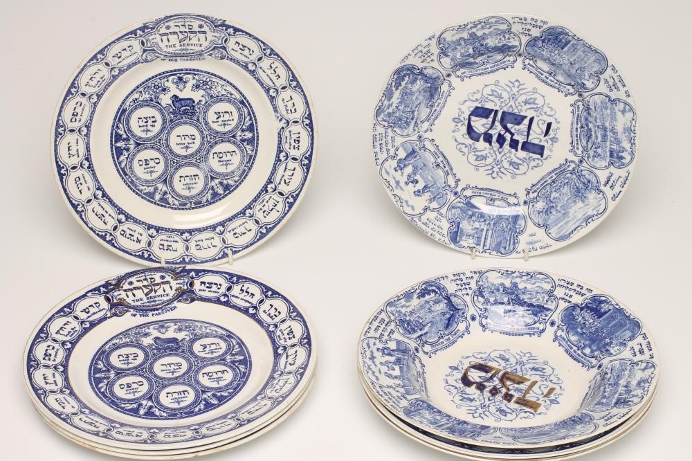 FOUR RIDGWAYS EARTHENWARE "PASSOVER SEDAR" PLATES Image