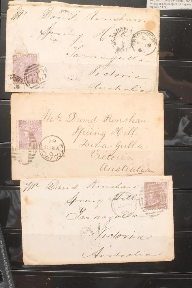 A FINE COLLECTION OF QUEEN VICTORIA POSTAL HISTORY including Penny Black etc. contained in a brown Image