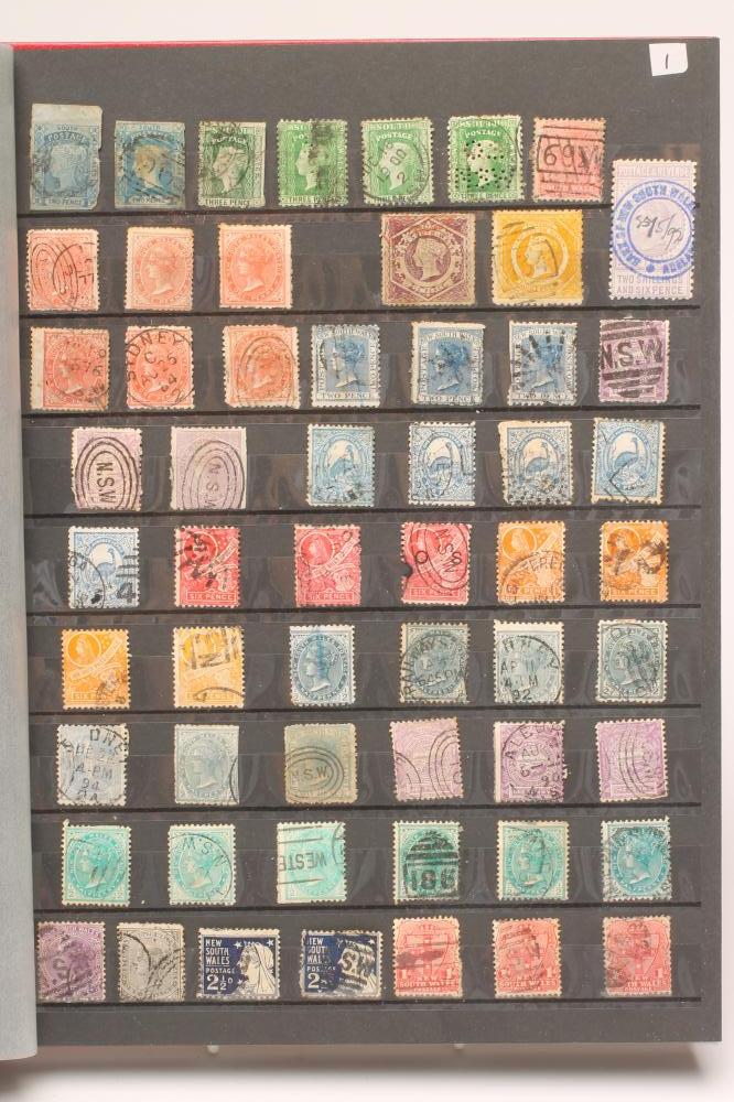 A STOCK BOOK OF AUSTRALIAN STAMPS including Kangaroos etc. Image