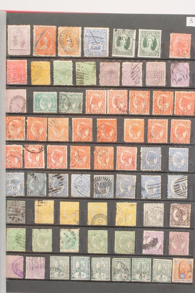 A STOCK BOOK OF AUSTRALIAN STAMPS including Kangaroos etc. Image