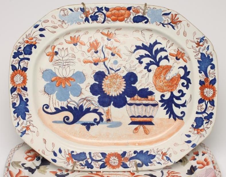 A LARGE MASONS PATENT IRONSTONE CHINA MEAT PLATE Image