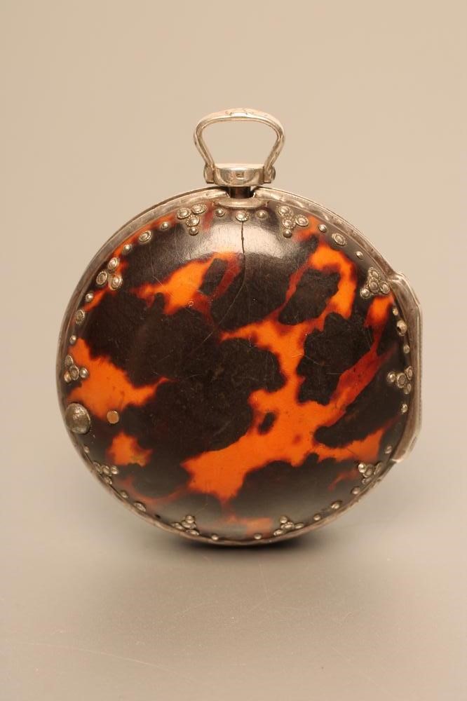 A GEORGE III OTTOMAN MARKET TORTOISESHELL AND SILVER TRIPLE CASED POCKET WATCH Image