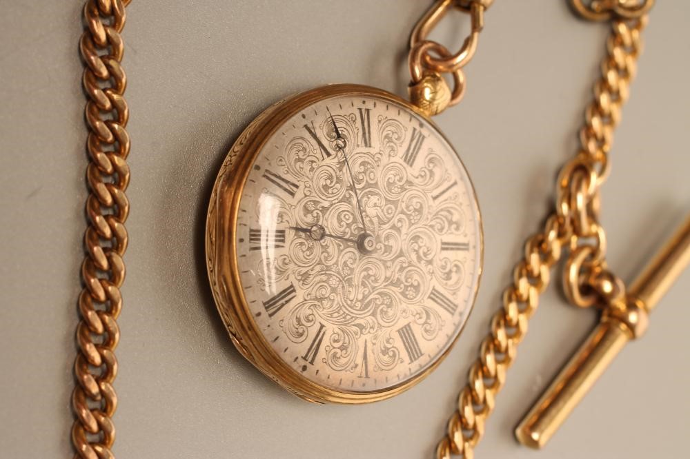 A LADY'S EDWARDIAN 18CT GOLD FOB WATCH Image
