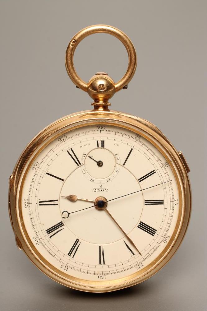 A LATE VICTORIAN 18CT GOLD CHRONOGRAPH Image