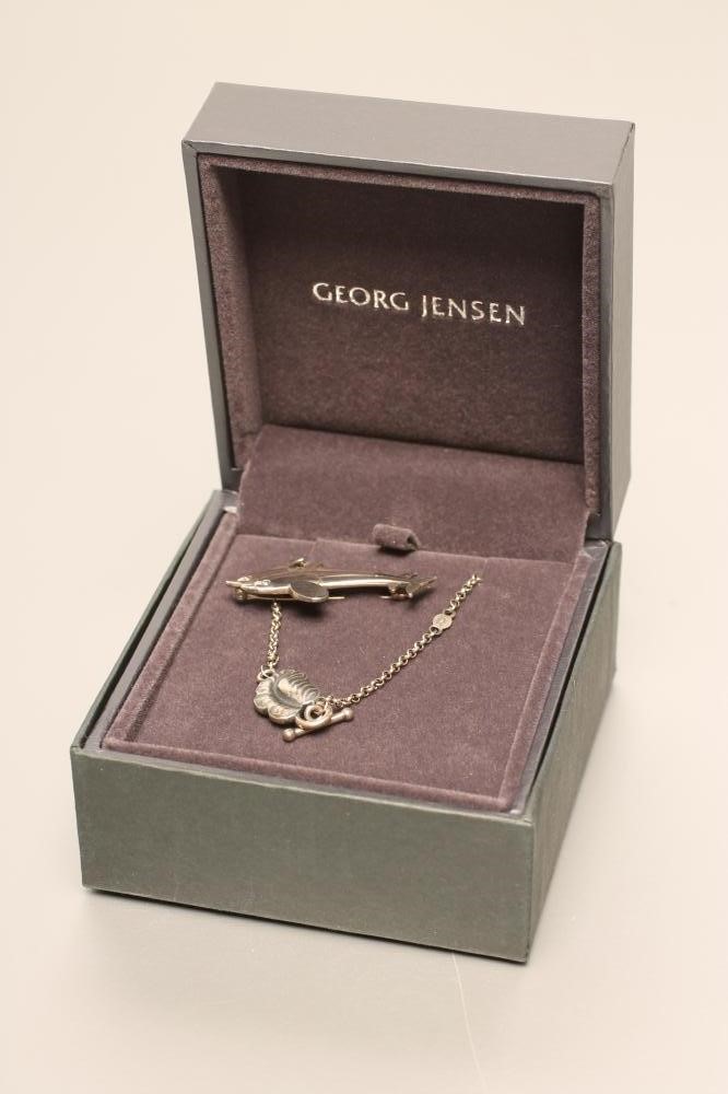 A GEORG JENSEN DOLPHIN BROOCH Image