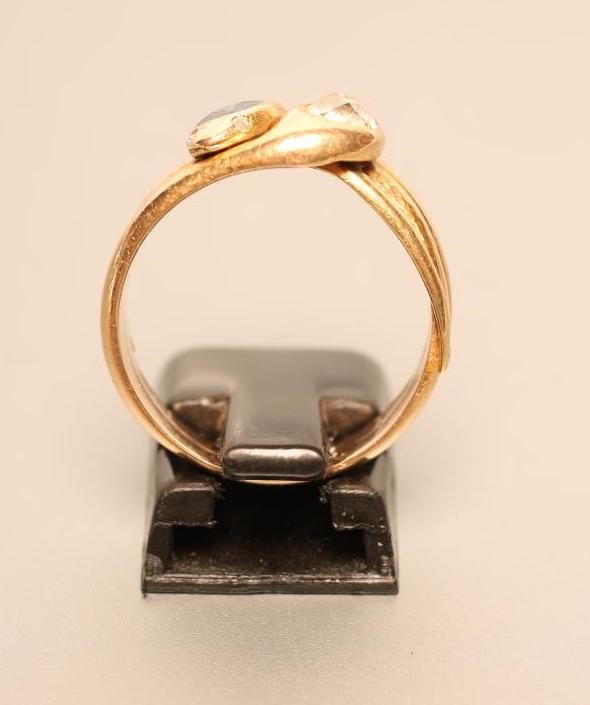 A GENTLEMAN'S DRESS RING as two entwined snakes Image